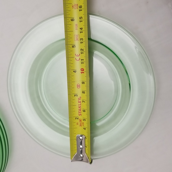 Depression Green Uranium Bread & Butter Plates - Picture 6 of 9